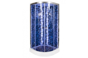 Душевая кабина Deto BM 90х90 с подсветкой, хром (BM1590LEDBLACK) - 2