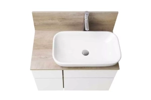 Тумба с раковиной и столешницей Aquaton Мишель 100 белый-светлое дерево