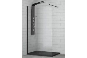 Душевая перегородка RGW Walk in 60х195 черная стекло прозрачное