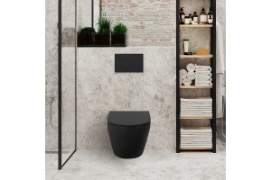 Унитаз подвесной BelBagno Colorato с крышкой, черный матовый - 3