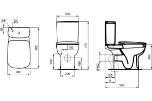 Чаша для унитаза-компакта Ideal Standard Esedra T283401 - 3