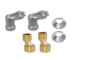 Комплект подключения 2шт.: уголок со сгоном 3/4х1/2, эксцентрик, отражатель, цвет хром