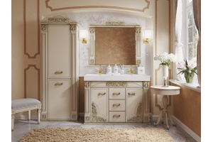 Зеркало Misty Барокко 120 бежевое, патина - 2