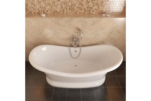 Ванна из искусственного камня Фэма Габриэлла белая на подиуме - 2
