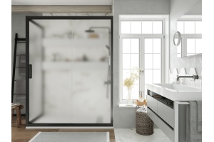 Душевой уголок STWORKI Эстерсунд DE019R80110200 110x80 см профиль черный матовый, стекло матовое - 2