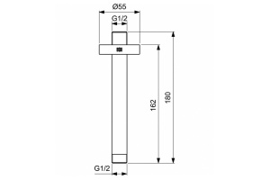 Кронштейн для верхнего душа Ideal Standard Ideal Rain черный матовый - 3