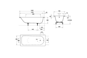 Стальная ванна Kaldewei Eurowa 309 140x70 - 2