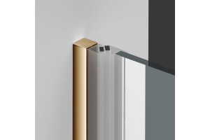 Душевая дверь в нишу Vincea Alpha 70х195 профиль брашированное золото стекло прозрачное  - 2