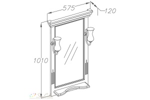 Зеркало Opadiris Риспекто 55 слоновая кость - 3