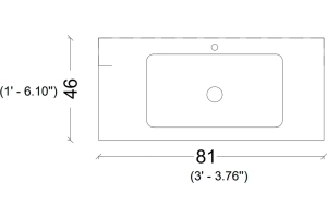 Раковина - столешница Armadi Art Vallessi 80 белый матовый - 3