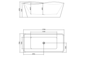 Swedbe Vita ванна отдельностоящая акриловая (1700 мм) 8809 - 2