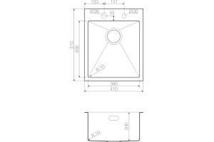 Мойка кухонная Omoikiri Akisame 41-IN 4973056 нержавеющая сталь - 2