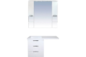 Тумба для комплекта Misty Куба 60 белая, под стиральную машину 3 ящика - 3