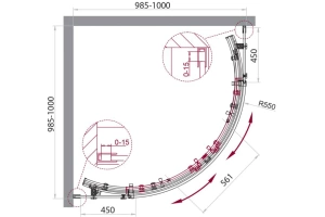 Душевой уголок BelBagno Acqua 100х100 хром (ACQUA-R-2-100-C-Cr) - 3