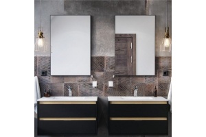 Зеркало Excellent Kuadro 80x60 черное матовое - 2