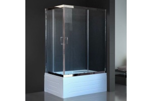 Душевой уголок Royal Bath BP 120х80 R с поддоном профиль хром стекло прозрачное