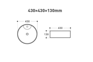 Раковина керамическая накладная AM170-T - 2