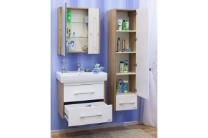 Мебель для ванной Sanflor Ларго 2 70 вяз швейцарский, белая - 3