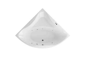 Ванна акриловая Excellent Glamour Soft 150х150 с гидромассажем белый - хром