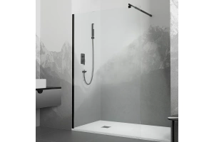 Душевая перегородка RGW Walk In WA-002B 70х195 профиль черный стекло прозрачное