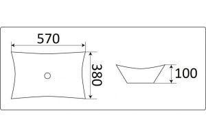 Раковина накладная Ceramalux N 57 белый (7701B) - 2