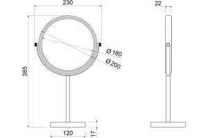 Косметическое зеркало Timo Saona 13274/17 золото матовое - 2