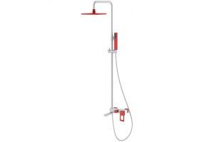 Душевая стойка Boheme Q белая с красным