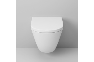 Унитаз GR-4411S (560*360*350) подвесной БЕЗОБОДКОВЫЙ с тонкой крышкой - 3