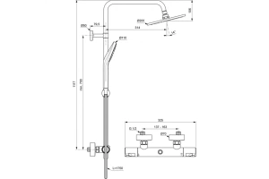 Душевая стойка Ideal Standard Ceratherm с термостатом хром - 3