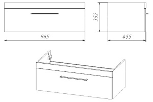 Тумба под раковину Misty Турин 100 подвесная, орех - 3