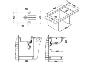 Мойка кухонная Alveus Rock Granital 130 terra - 3
