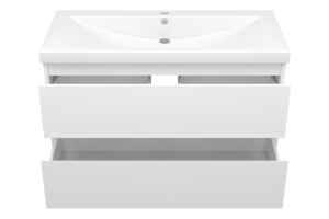 Тумба с раковиной Misty Алиса 100 белая глянцевая - 3