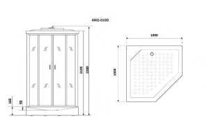Душевая кабина Niagara Premium NG-6002-01GD 100х100х220 - 3