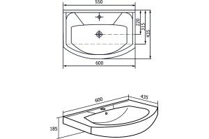 Мебельная раковина Rosa Элеганс 60 - 3