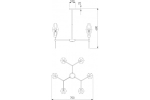 Люстра на штанге Eurosvet Prism 60143/6 латунь - 3