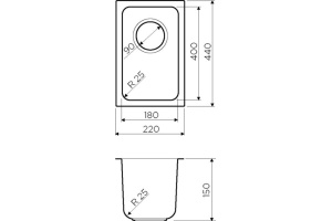 Дополнительная мойка Omoikiri Tadzava 22-U-IN нержавеющая сталь - 2