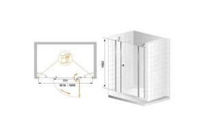 Душевая дверь Cezares Elena 165 хром стекло прозрачное - 2