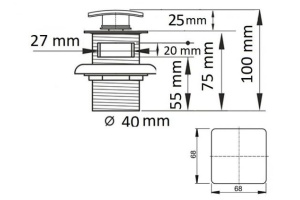 Донный клапан для раковины Ceramalux бронза (RD009) - 2