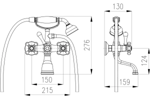 Смеситель для ванны с душем Rav Slezak Morava retro белый - хром - 2