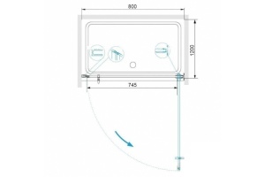 Душевой уголок RGW Hotel HO-045 80х120 профиль хром стекло прозрачное - 3