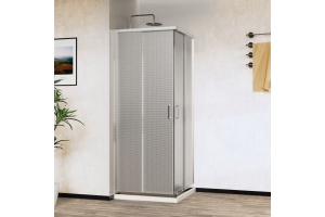 Душевой уголок Vincea City 90х90 профиль хром стекло рифленое  - 2