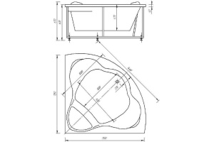 Акриловая ванна Акватек Галатея 135x135 с фронтальным экраном - 2