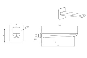 Излив для ванны AQUATEK ВЕГА, AQ1041MB, 190 мм, матовый черный - 2