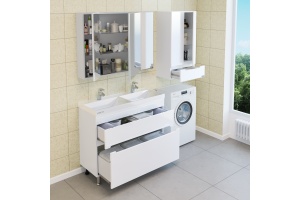 Комплект мебели Санта Лондон с двойной раковиной 100 белый  - 2