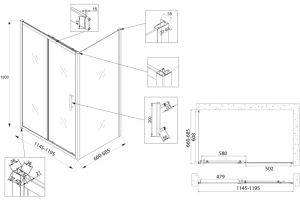 Душевой уголок Veconi Rovigo RV-072 120x70 профиль хром (RV072-12070-01-C4) - 3