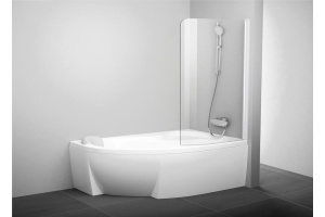 Шторка на ванну Ravak Rosa CVSK1 160/170 R Transparent, профиль белый - 2