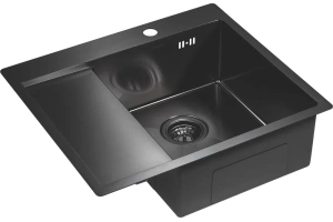 Мойка кухонная Paulmark Flank R 59 темный хром - 2