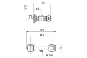 Смеситель Cezares Olimp DS 03/24 O для душа - 2