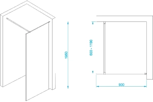 Душевая перегородка RGW Walk In WA-002B 90х195 профиль черный стекло прозрачное - 3