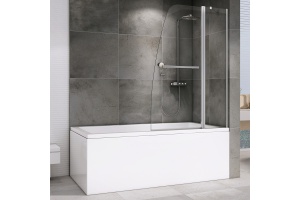 Шторка на ванну ABBER Ewiges Wasser 140х100 профиль хром (AG50100)